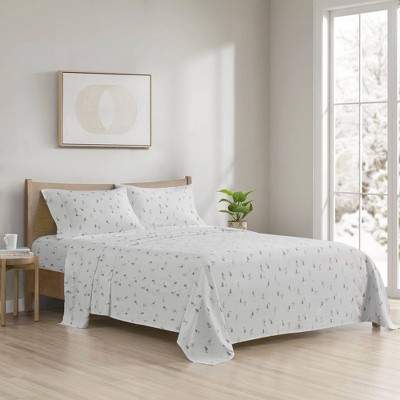 Twin XL Gray Cotton Flannel Winter Bedding Set