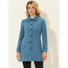 INSPIRE CHIC Women's Peter Pan Collar Single Breasted Winter Long Overcoat - 3 of 4