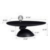 GDFStudio Arin Modern Fiberglass Oval Coffee Table with Sculptural Pedestal Base - 3 of 4