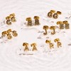 EVRY JEWELS WATERPROOF Gold or Silver Plated Stainless Steel Crystal Initial Stud Earrings - 2 of 3