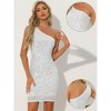 Allegra K Women's Sparkly Cocktail Party One Shoulder Bodycon Dress - 2 of 4