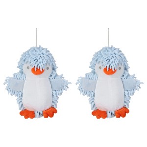REGALWOVEN 2 Packs Cute Cartoon Animal Chenille Soft Absorbent Decorative Hand Towel 8" x 8" - 1 of 4