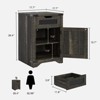 End Table with Charging Station, Nightstand with Drawer & X Barn Door - 2 of 4