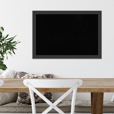 Mezzanotte Black Framed Cork Bulletin Board 28.84" x 21.26"