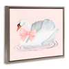 Stupell Industries White Swan with Pink Ribbon Floating Frame Canvas Art - 2 of 4