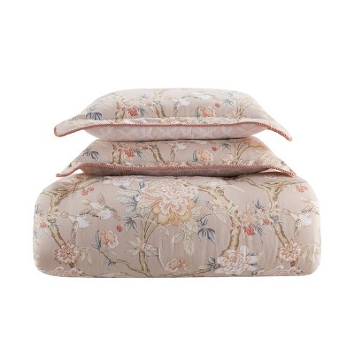 King Pink Cotton Reversible Comforter Set with Trim