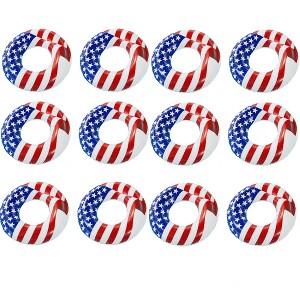 Swimline 36 Inch Inflatable American Flag Swimming Pool Tube Float (12 Pack) - 1 of 4