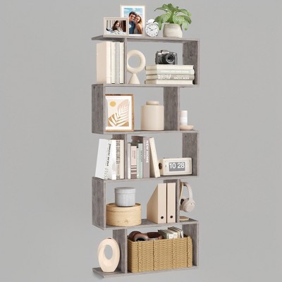 Bookshelf, 5-Tier Bookcase, Tall Display Shelf, Freestanding Storage Shelf, Room Divider, for Home Office, Living Room, Bedroom, Study