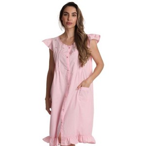 Dreamcrest Cap Sleeve Woven Nightgown with Floral Embroidery - Cute PJ Sleepwear - 1 of 3
