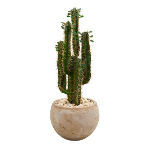 Nearly Natural 2.5-ft Cactus Artificial Plant in Bowl Planter - 1 of 1