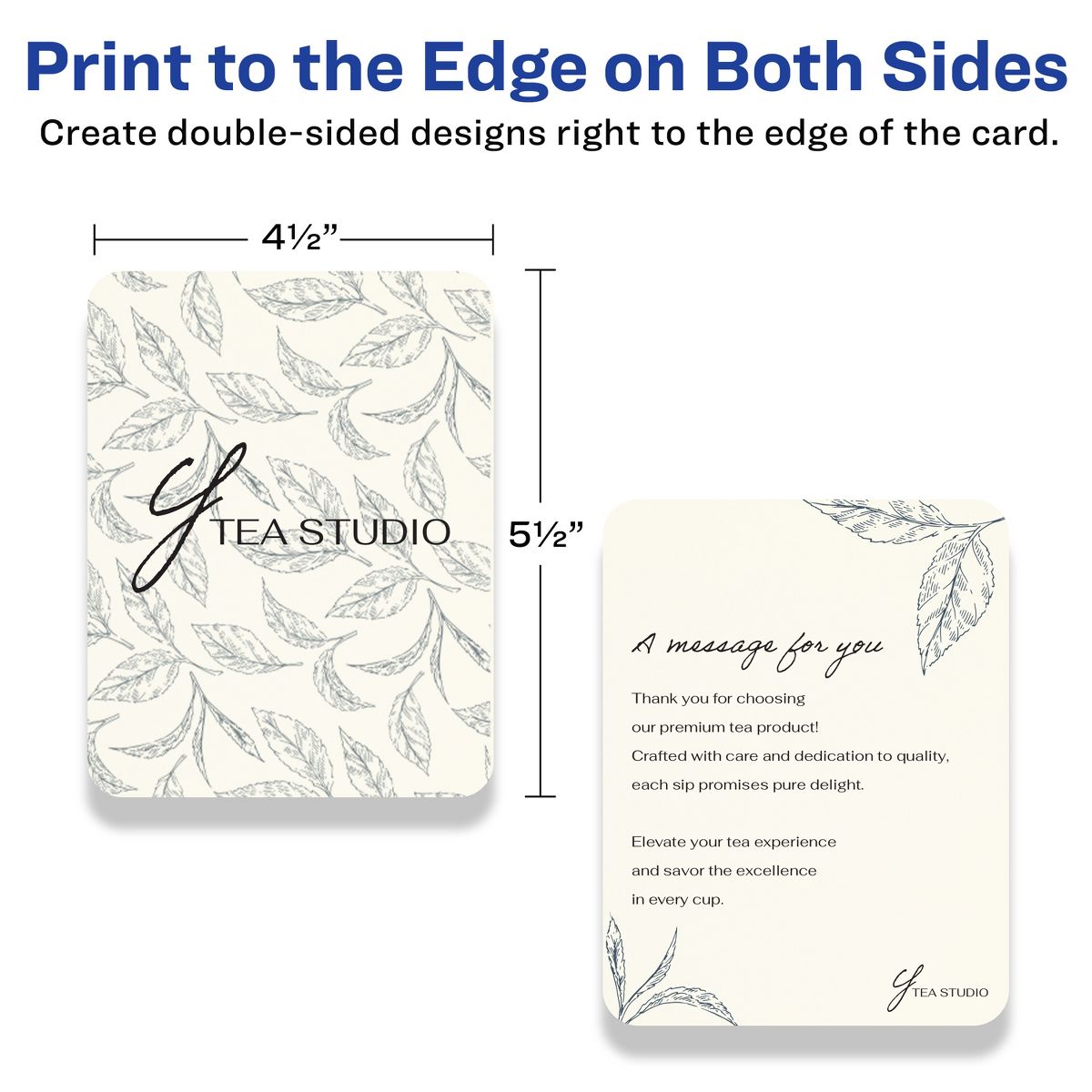 Avery 4-1/4" x 5-1/2" Rectangle Rounded Corner, Matte Ivory Postcards - thumbnail 6