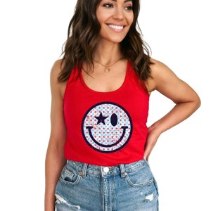 Simply Sage Market S.W.Smiley Patriotic Stars Racerback Tank - 1 of 3