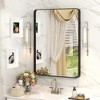 Apmir Rectangular Aluminum Alloy Framed and Tempered Glass Wall Bathroom Vanity Mirror in Matte Black/ Gold/ Silver/ Brown - 2 of 4