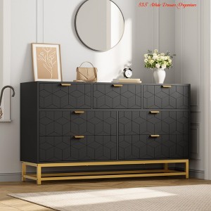 Entryway 7 Drawer Dresser for Bedroom, 53.5" Large Dresser w/ Metal Legs, Modern Chest Organizer w/Wide Storage, Chest of Drawers - 1 of 4