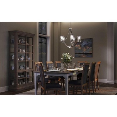 Lassiter 5-Light Brushed Nickel Chandelier with Clear Glass Shades