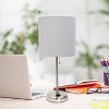 Simple Designs Sleek Slender Brushed Steel Table Lamp Gray - 4 of 4