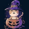 Men's Design By Humans Spooky Kitty Funny Cute Magic Halloween By EduEly T-Shirt - 2 of 4