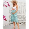 Women's High Waist Maternity Skirt Summer Floral Pleated Swing A Line Midi Skirts  Whit Pocket - 4 of 4