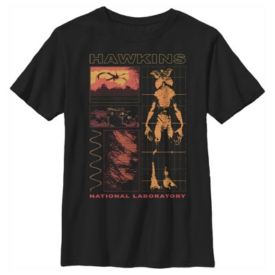 Boy's Stranger Things Demogorgon Infrared  T-Shirt - Black - Large