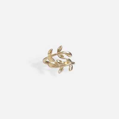 Sanctuary Project Dainty Olive Branch Adjustable Ring Gold