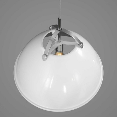White and Brushed Nickel 20" Dome Pendant Light