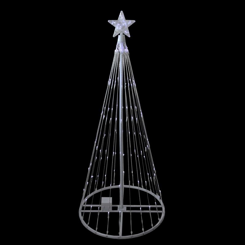 Northlight 4' Pre-Lit White LED Show Cone Christmas Tree Yard Decor, 1 of 4