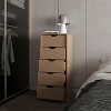 Okak Slim 5-Drawer Dresser Space-Efficient Storage with 25kg Total Capacity, Easy-Glide Drawers for Clothes, Toys Organization - 3 of 4
