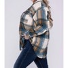 Women's Plus Size Yarn Dyed Plaid Shirt Jacket - Blue B - 2 of 3