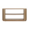 Modern Console Table for Entryway or Hallway,Narrow Sofa Table with Open Shelves & Fluted Wood Grain Design–The Pop Home - 3 of 4