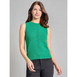 Crew Neck Knit Tank Top - 1 of 3