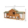 LAOTIES 79" Extra Large Bunny Hutch with 2 Removable Runs,Wooden Rabbit Cage with Waterproof Roof And Pull-Out Tray for Small Animals - 2 of 4