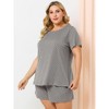 Agnes Orinda Women's Plus Size Short Sleeve Shirt and Shorts Pajamas Set Polka Dots Sleepwear - 3 of 4