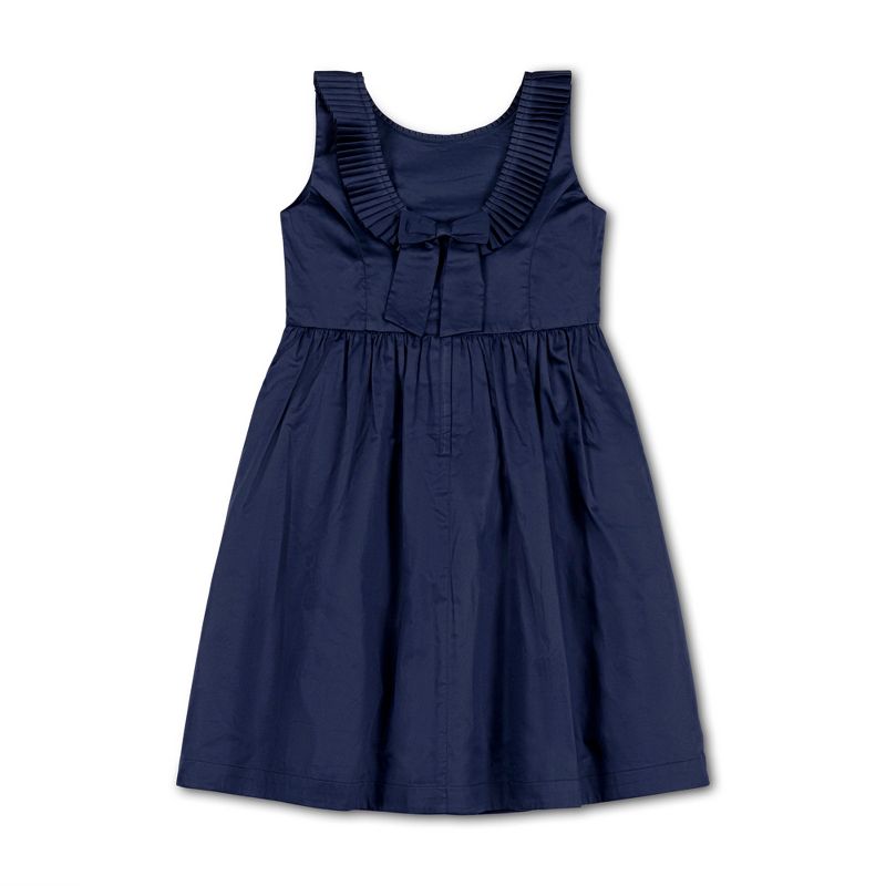 Hope & Henry Girls' Sleeveless Pleated Collar Sateen Party Dress, Toddler, 3 of 9