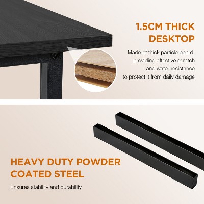 Black Adjustable Height Wood Computer Desk with Drawer