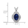 Black Bow Jewelry Rhodium Plated Sterling Silver, Diamond & Gemstone Pendant, 10 x 16mm - 4 of 4