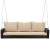 PAGED Swing Chair Outdoor, 69" PE Wicker 3-Person Porch Swing with Chains, Large Patio Swing Bench with Cushions for Backyard, Garden - 4 of 4