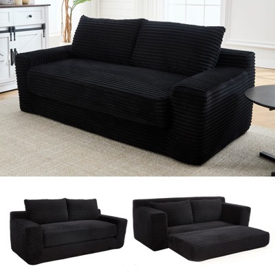 NicBex Convertible 2-in-1 Design Upholstered Loveseat Sofa Bed with Metal Frame,Futon Couch Sleeper Sofa for Living Room,Bedroom