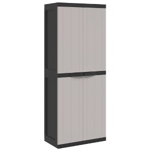 vidaXL Outdoor Storage Cabinet Utility Cupboard Garden Patio Furniture PP - 1 of 4