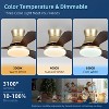 Wanze of Ocean 42 in. 3-Blade Indoor Flush Mount Ceiling Fan with APP Remote Control and Light, 3-Color Dimmable, Reversible DC Motor - 3 of 4
