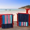 Nautical Stripe Cotton Oversized Reversible Beach Towel Set of 2 by Blue Nile Mills - 2 of 4