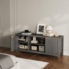 Modern TV Stands for Living Room, Fluted Cabinet with Storage, Mid-Century Modern TV Table Stand for 50/55/60/65 TV,Heavy Duty Oak TV Console - 3 of 4