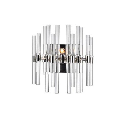CWI Lighting Miroir 2 Light Wall Light With Polished Nickel Finish