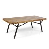 Modern Wood Rectangle Zion Industrial Metal Bench-Christopher Knight Home - 2 of 4