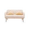 Modern Velvet Loveseat Sofa with Gold Metal Legs for Living Bedroom Leisure Areas - image 2 of 4