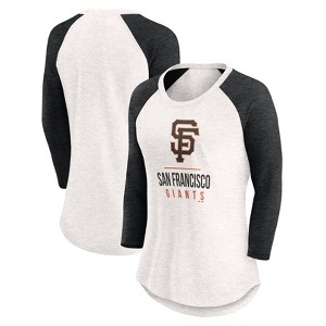 MLB San Francisco Giants Women's White 3/4 Sleeve Fashion T-Shirt - 1 of 3