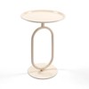 FONTOI Lantern-shaped End Table, Small Round Side Table, Accent Pedestal Table for Living Room Bedroom Corners, White, 17.7"*24"*17.7" - 2 of 4