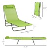 2 Piece Folding Chaise Lounge Chairs, Pool Sun Tanning Chairs with Reclining Back, Breathable Mesh Seat, Headrest for Beach, Patio - 3 of 4