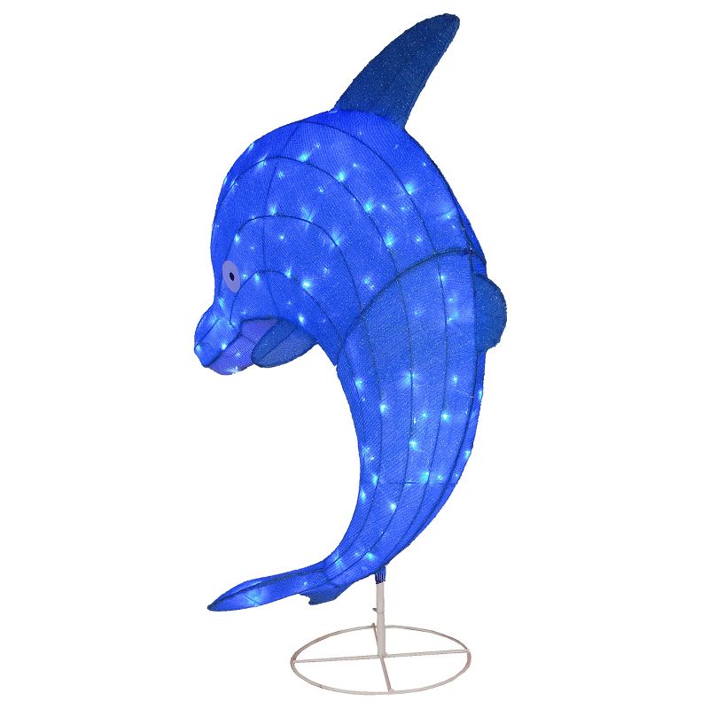 40" LED Blue Dolphin Novelty Sculpture Light Warm White Lights - National Tree Company, 4 of 7