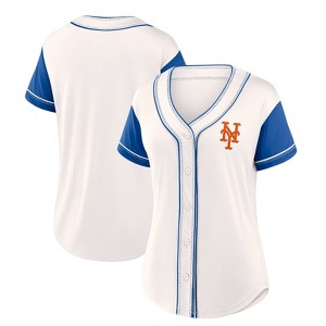 MLB New York Mets Women's Short Sleeve White Fashion Jersey - 1 of 3