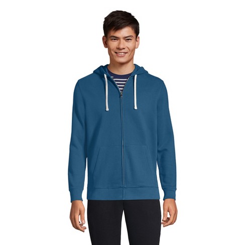 Lands' End Men's Serious Sweats Full Zip Hoodie - Medium - Evening Blue ...